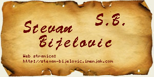 Stevan Bijelović vizit kartica